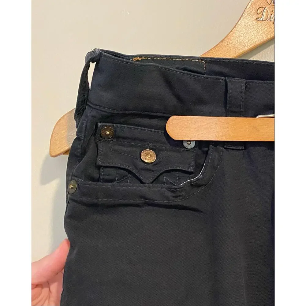 EUC True Religion mens relaxed slim fit geno jeans size 28 black-31x33